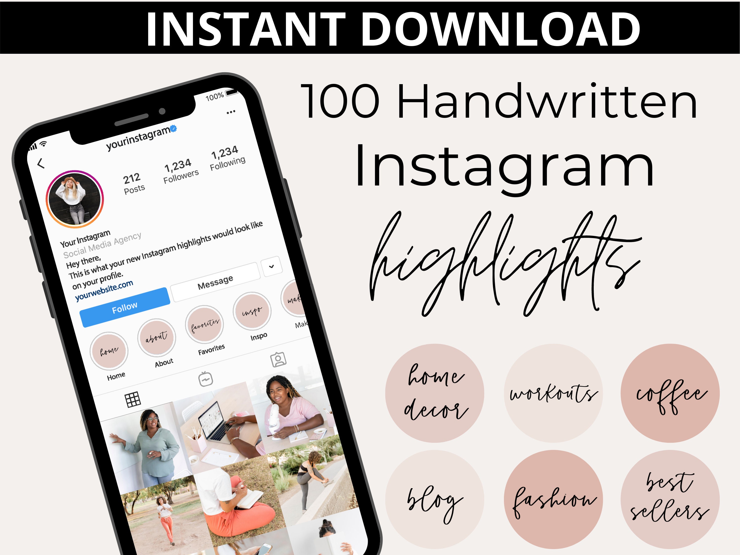 100 Handwritten Instagram Highlight Icons Instagram - Etsy