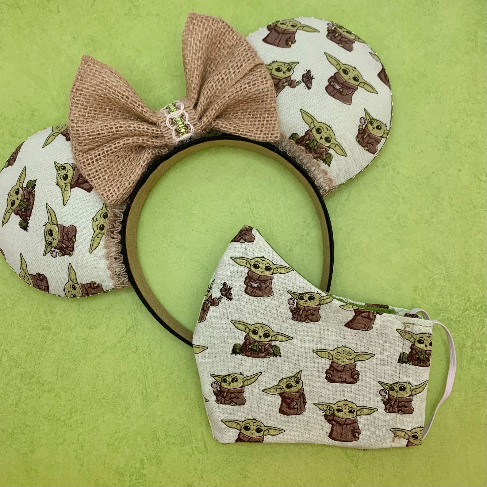 Baby Yoda/Grogu Inspired Disney Ears Baby Yoda Ears Custom Etsy