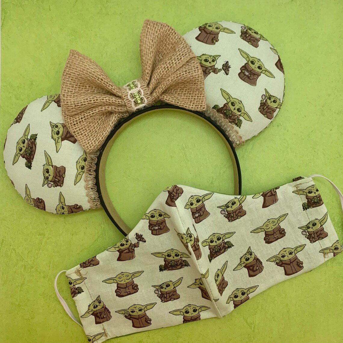 Baby Yoda/Grogu Inspired Disney Ears Baby Yoda Ears Custom Etsy