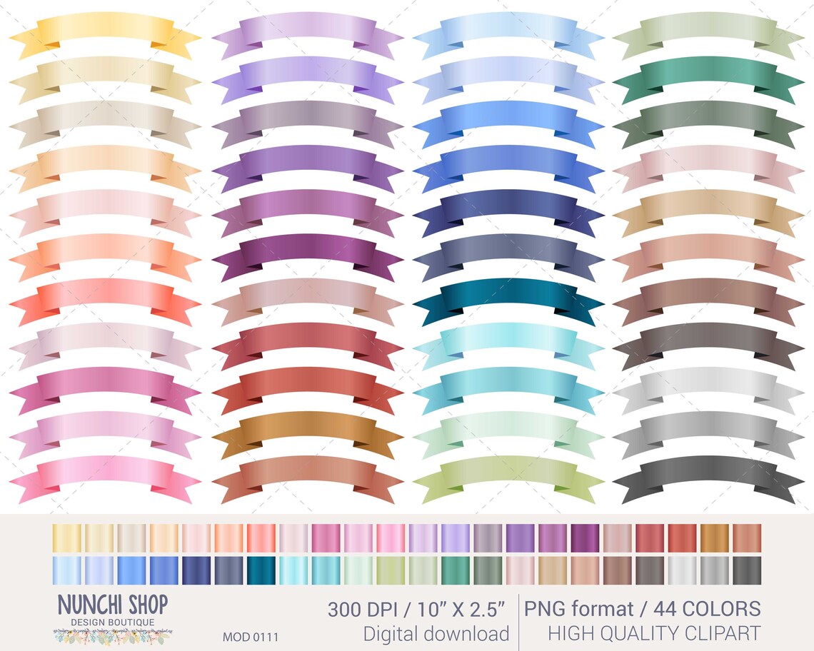 Digital Ribbon Banners Clip Art Digitale illustraties PNG Etsy