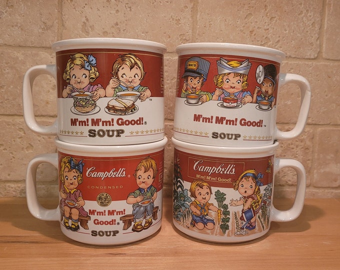 Campbell's Soup Mugs Set of 4 by West Wood 1993 14oz Etsy