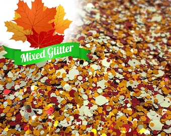 Fall Mixed Glitter, Halloween Autumn Cooper Orange Red Solvent Resistant Glitter For tumblers Polyester nail art confetti for slime