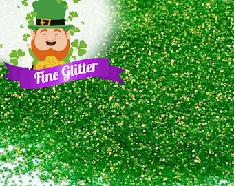 Leprechaun green Fine Glitter, Solvent Resistant Glitter For tumblers Polyester nail art confetti for slime irish green and gold glitter