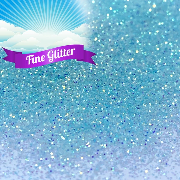 Sky Blue Fine Glitter Mix, Solvent Resistant Glitter For tumblers Polyester nail art confetti for slime nail design cup decorations