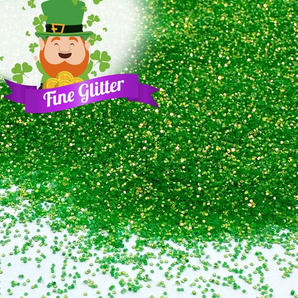 Leprechaun green Fine Glitter, Solvent Resistant Glitter For tumblers Polyester nail art confetti for slime irish green and gold glitter