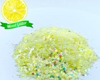 Lemon Yellow Mixed Glitter Mix, Nail Glitter, Resin For tumblers nail art crafts and is solvent resistant