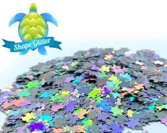 Sea Turtle Shaped Holographic Glitter, Solvent Resistant Glitter For tumblers Polyester nail art confetti for slime