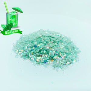 Mint Mixed Glitter Mix, Nail Glitter, Resin For tumblers nail art crafts and is solvent resistant