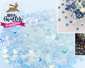 Iridescent Snowflake Shaped Glitter, Solvent Resistant Snowflake Glitter Polyester Glitter Nail art glitter Tumbler glitter Body glitter