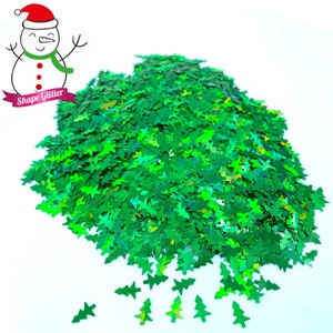 Christmas Tree Shaped Glitter, Solvent Resistant Polyester Glitter Nail art glitter Tumbler glitter Body glitter