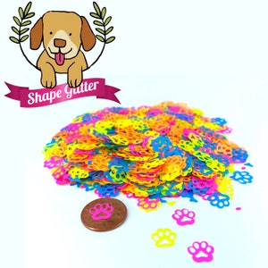 Paw Print Neon Shaped Paper texture Glitter, Solvent Resistant, for tumblers and nail art dog lovers puppy paw pet