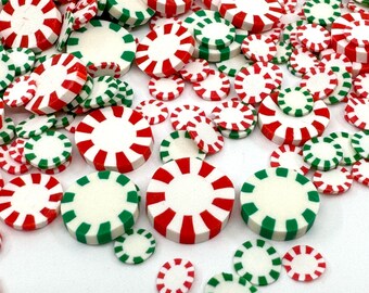 Peppermint Shape Glitter Christmas Candy Cane Peppermint Solvent Resistant Glitter For tumblers Polyester nail art confetti for slime