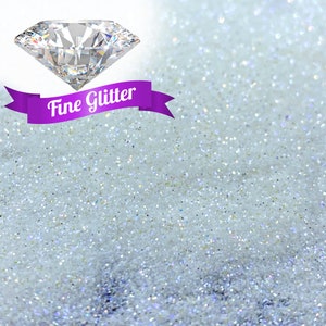 Purpurina fina de diamante blanco, purpurina resistente a disolventes para vasos, confeti de poliéster para decoración de uñas, slime, Halloween, anti-San Valentín
