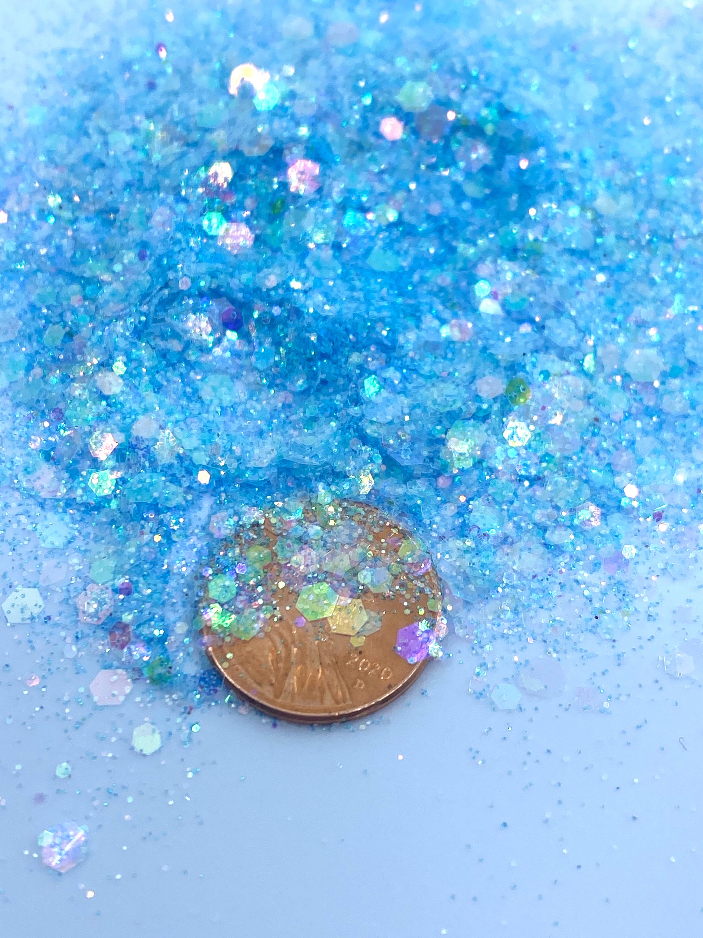 Ice Blue Mixed Glitter Mix Solvent Resistant Glitter for Etsy