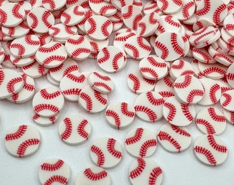 Baseball Season Clay Shape Summer Glitter Solvent Resistant Glitter tumblers Polyester nail art confetti for slime bball white red black