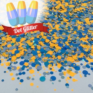Creamsicle Mixed Dots Chunky Glitter, Blue and Orange Glitter Polyester Glitter Nail art glitter Tumbler glitter party