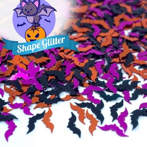 Halloween Bat Shaped Glitter Spooky Season Black Bat Glitter Halloween Decor Haunted House Tumbler Glitter Nail Glitter Halloween Confetti