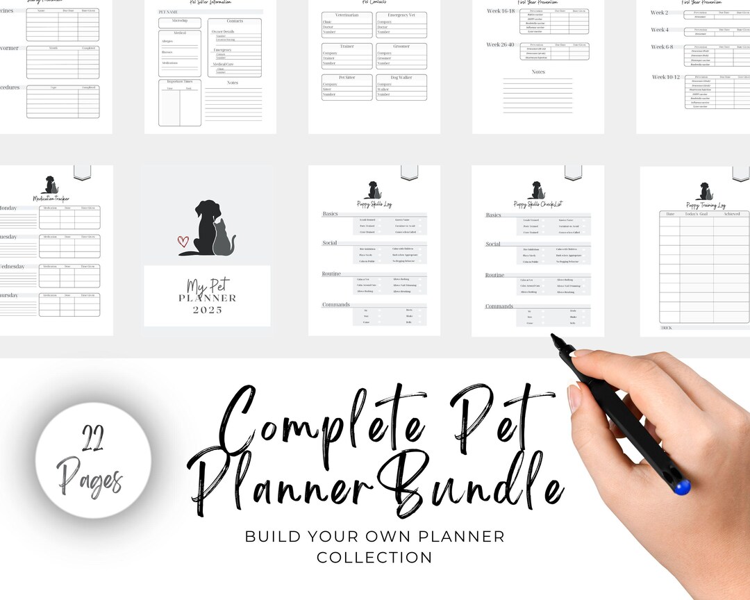 Dog Plan Library Complete Pet Planner Bundler | Build Your Own Collection | PDF (for Dog ...