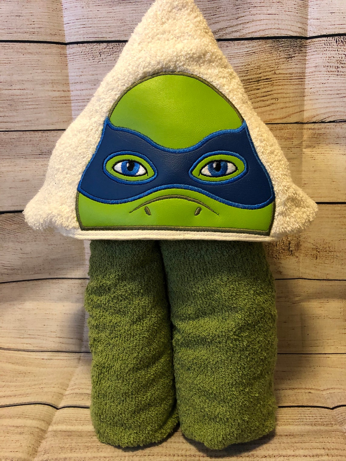 Ninja Turtle Hooded Towel Fighting Turtle Towel Blue Mask - Etsy