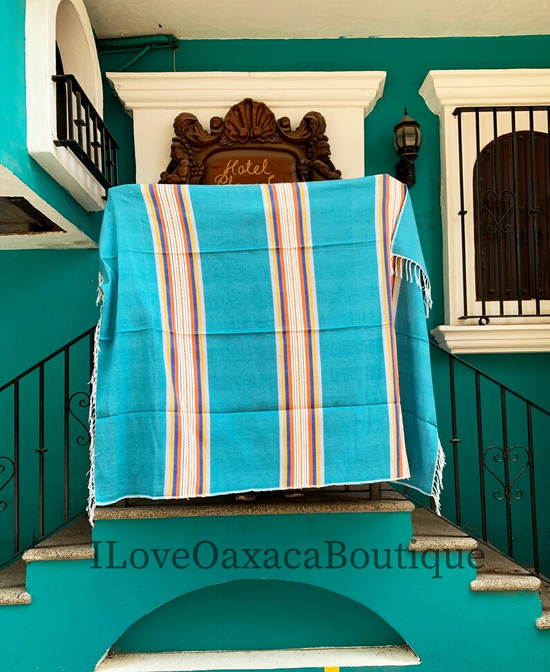 Mexican Blanket Oaxacan blanket Handmade blanket Beach Etsy