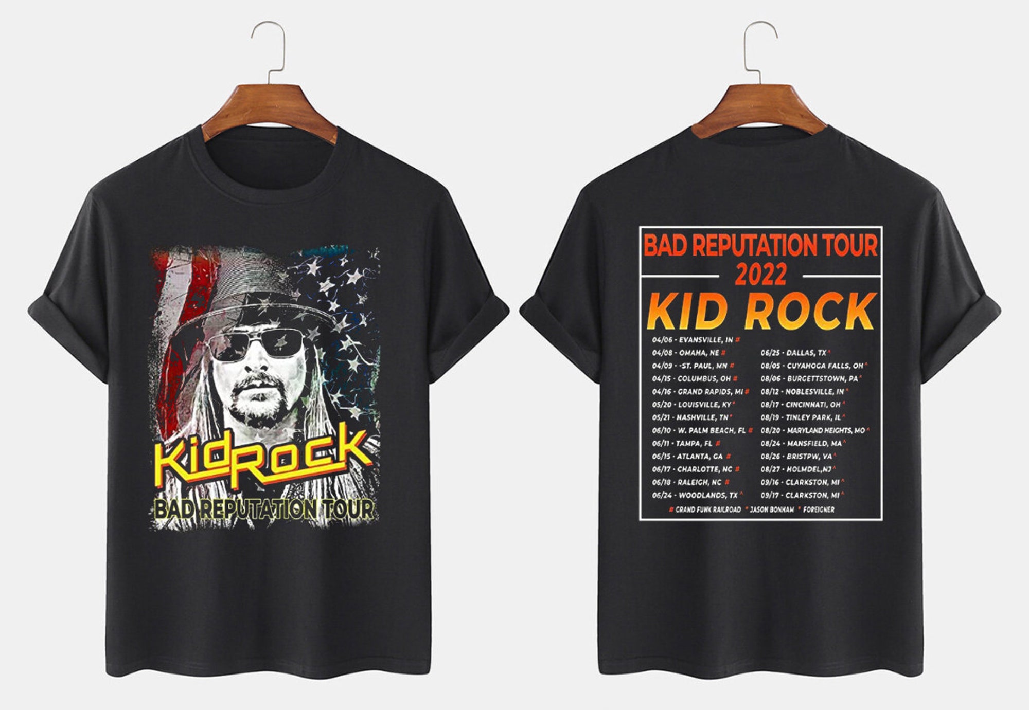 Kid Rock Bad Reputation Tour 2022 T Shirt