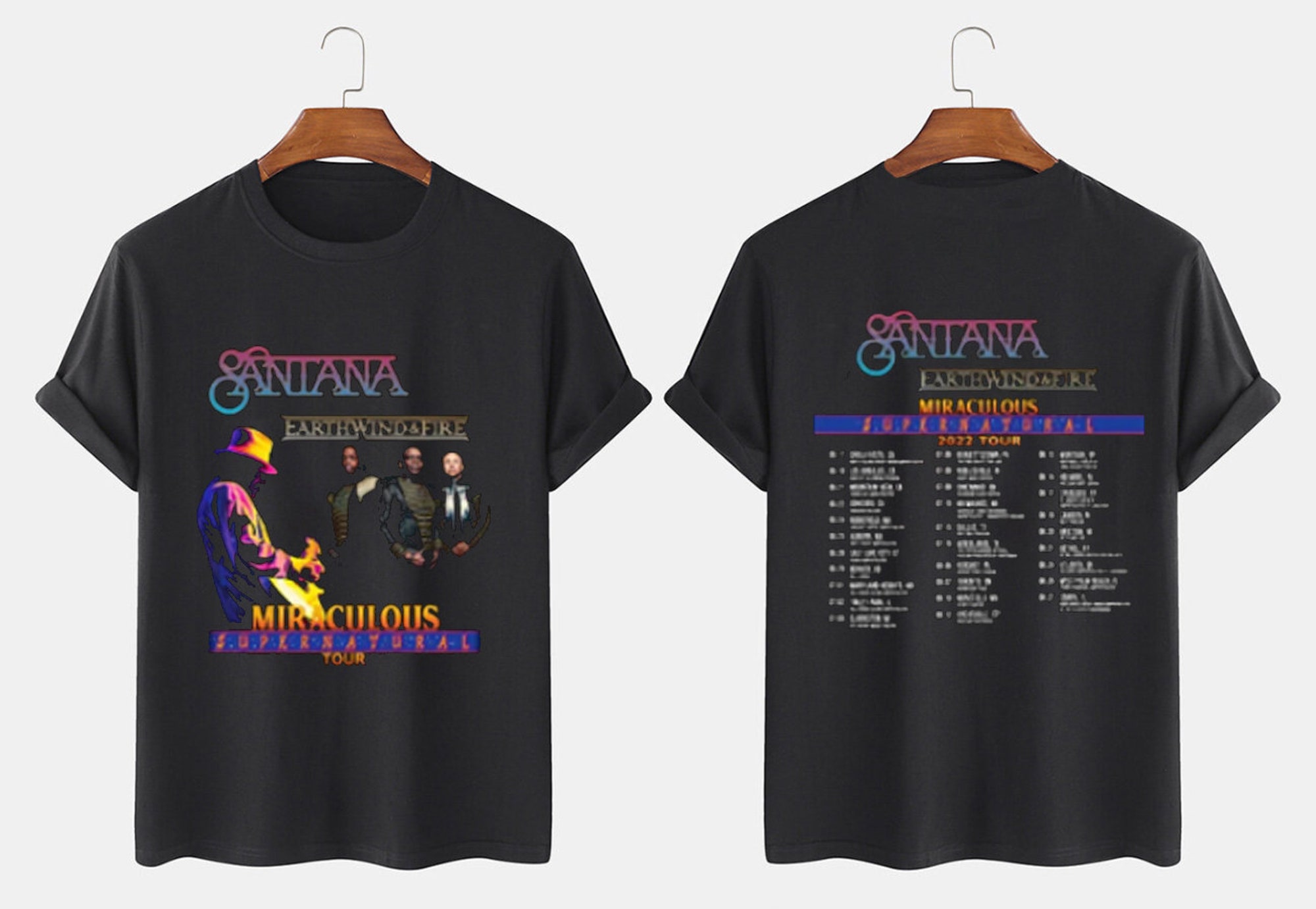Santana Earth, Wind & Fire Miraculous Supernatural Tour 2022 Shirt