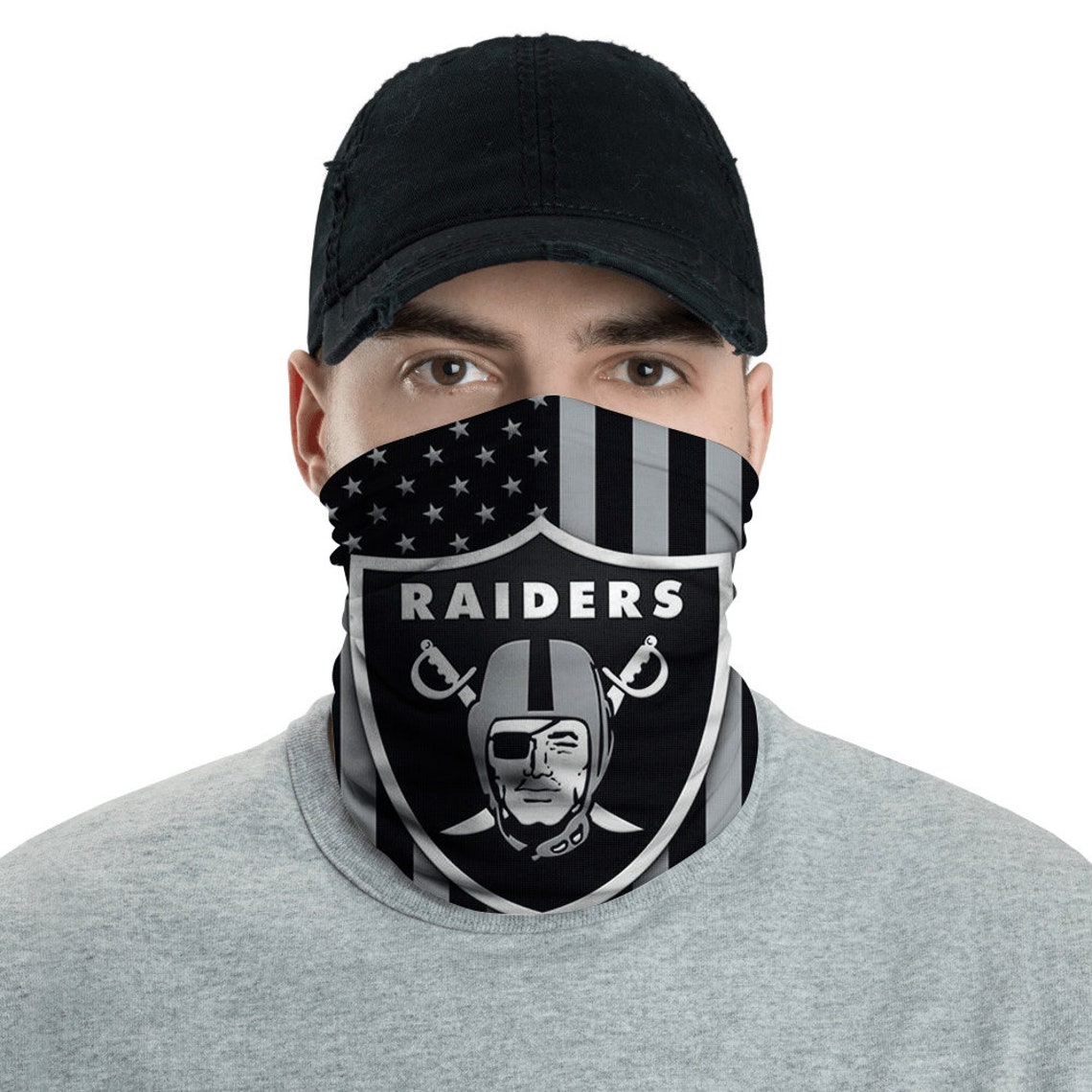 Las Vegas Raiders Football Neck Gaiter Bandana Balaclava Etsy