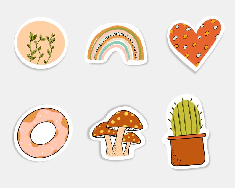 aesthetic boho sticker pack laptop stickers vsco stickers etsy
