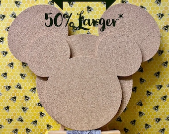 Large Mouse Ears Shaped Cork Pin Board 50% Larger*** - Pin Badge Trading Noticeboard Memo Memory Board - Handmade - Hangable - BEST SELLER