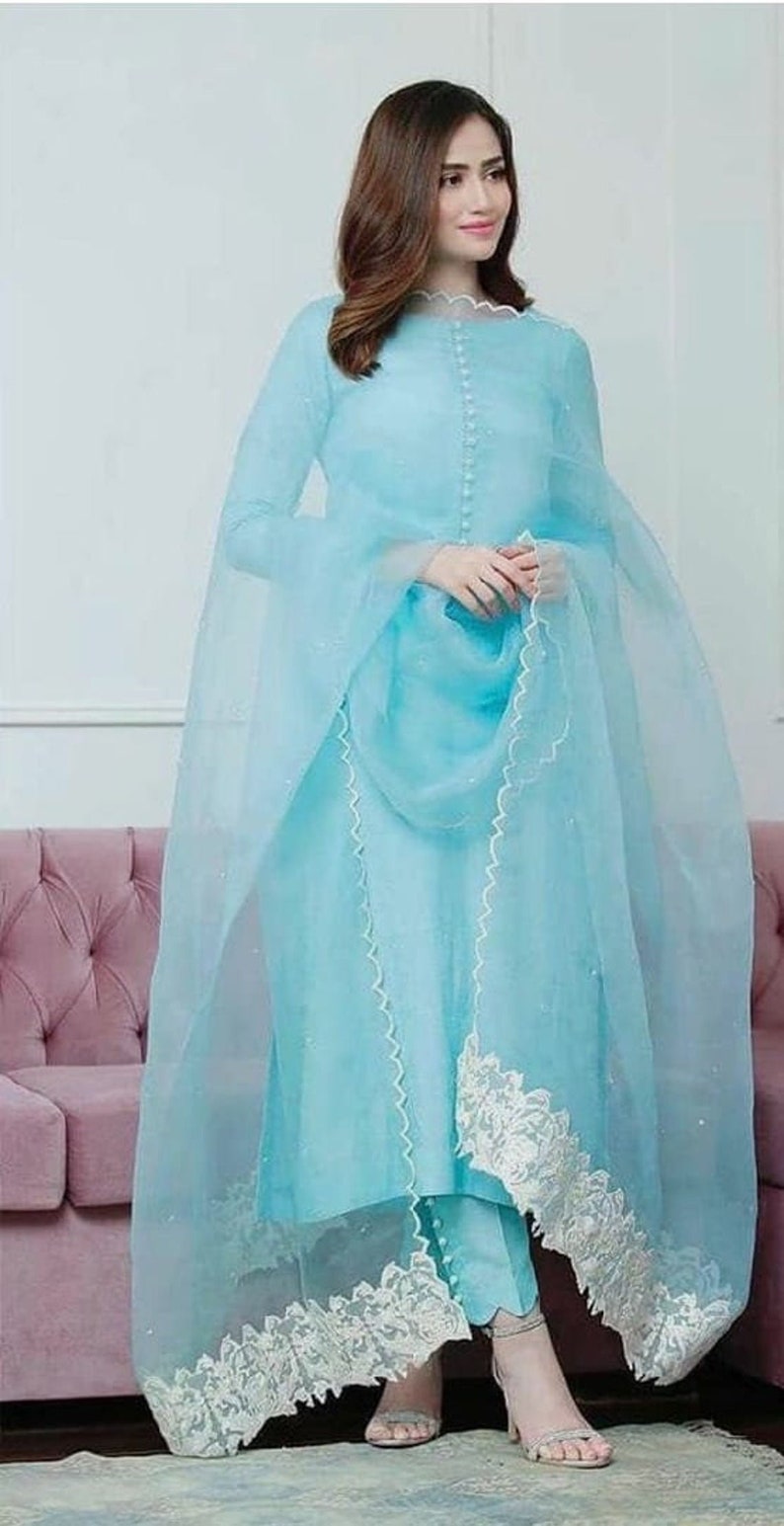 Designer Look kurti Palazzo Dupatta Set For Women And Girls Etsy