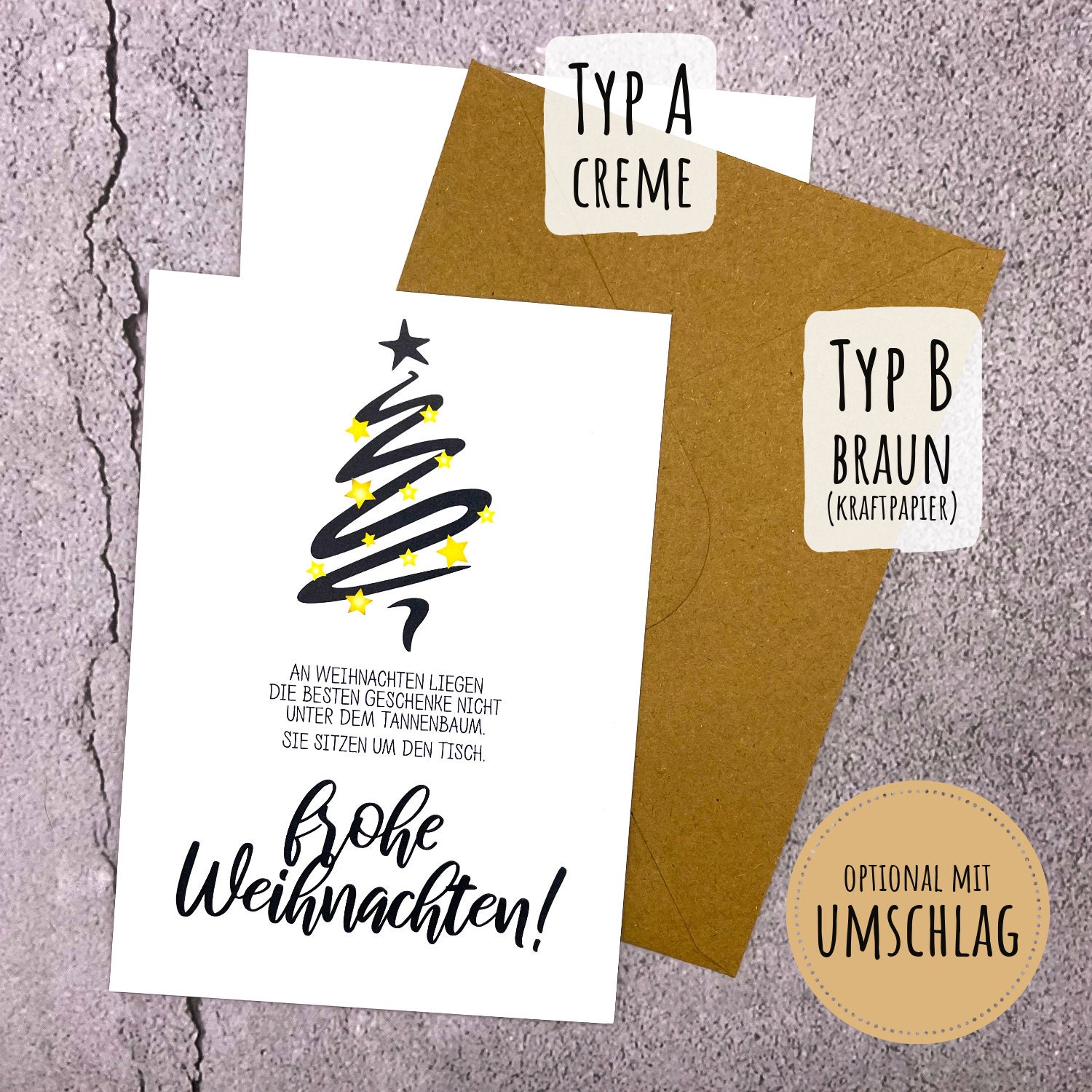 Weihnachtskarte mit Spruch Etsy.de