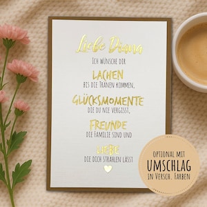 personalisierte Geburtstagskarte "Ich wünsche dir Lachen..." | Falt- oder Einzelkarte DIN A6 | wahlweise mit Umschlag [Art.-Nr. P-GP-0001]