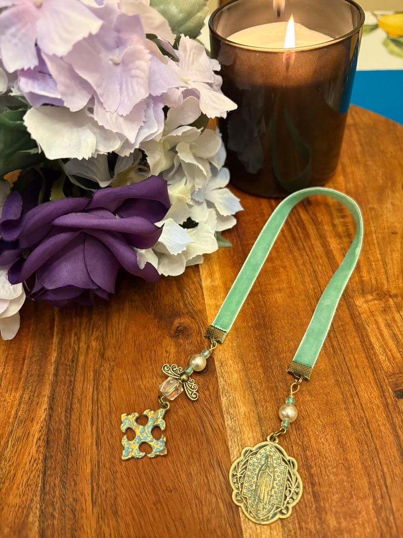Virgin Mary Velvet Bookmark: Catholic Bible Missal Marker - Etsy