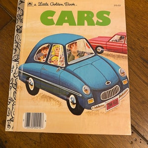 Vintage Cars Golden Book, 1973 Edition, William Dugan Illustrations
