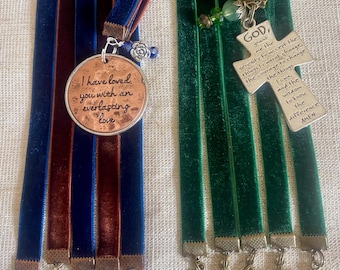Velvet Ribbon Bible Bookmark: Confirmation, Baptism Gift