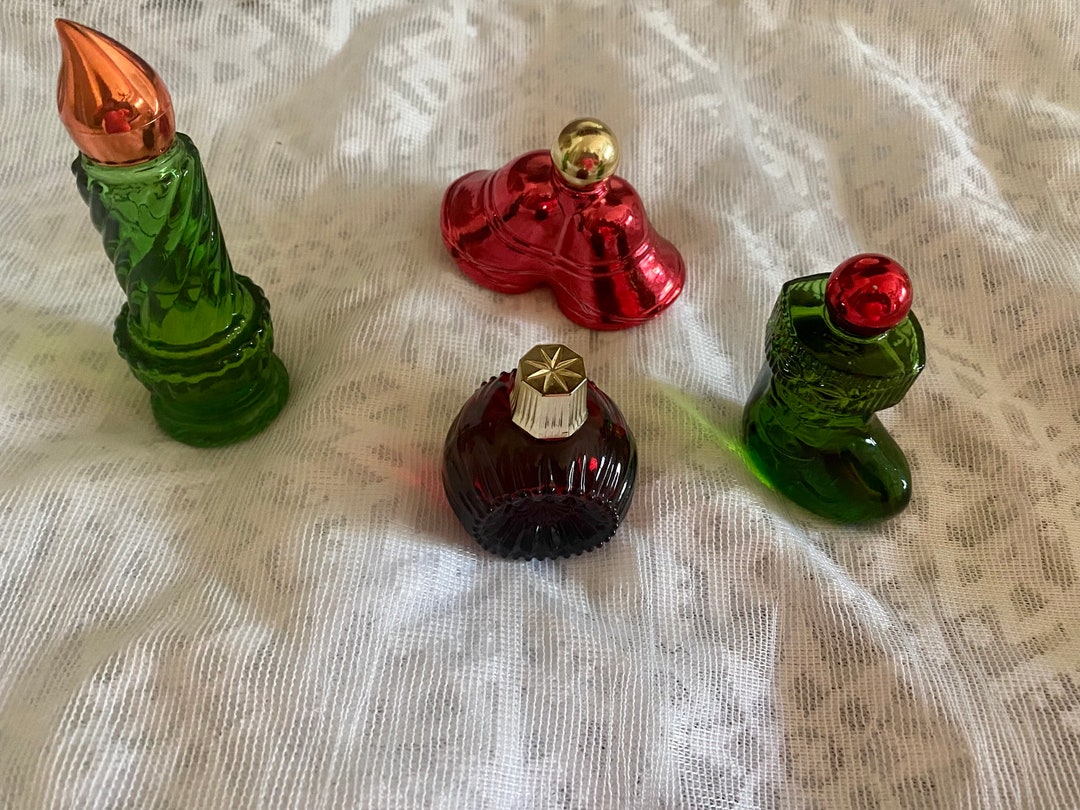 Avon Perfume Bottles, Avon Christmas Candle, Avon Red Bells, Vintage