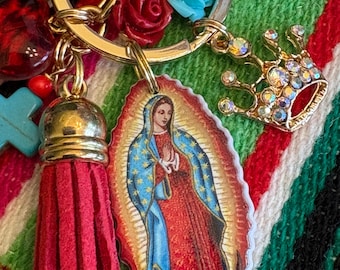 Our Lady of Guadalupe Keychain, Catholic Purse Clip, Religious Gift