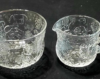 Klare Fauna Zuckerdose und Milchkännchen
