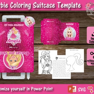 BARBIE COLORING SUITCASE / Coloring Book / Crayons Box / - Etsy