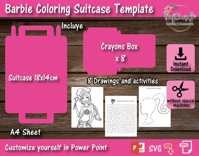 BARBIE COLORING SUITCASE / Coloring Book / Crayons Box / - Etsy