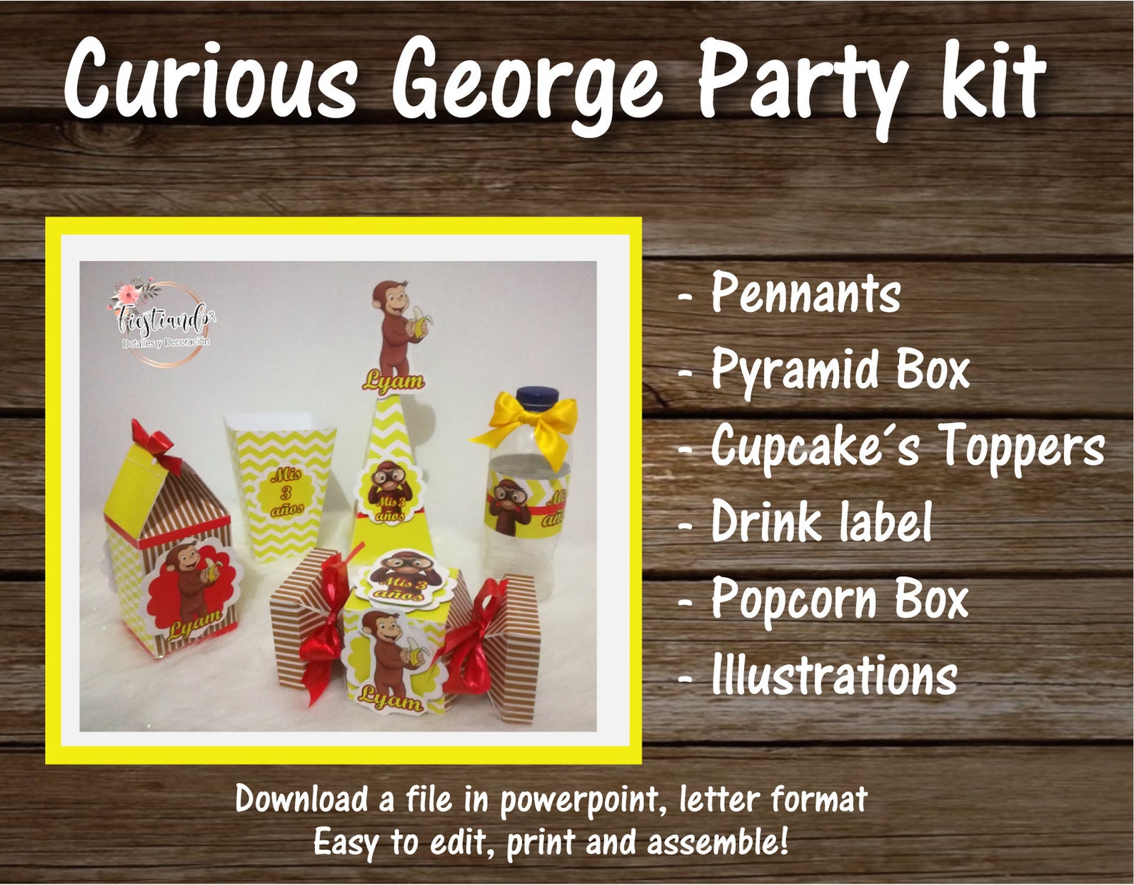 Curious George Printable Party Kit, Digital Kit, Birthday Party ...
