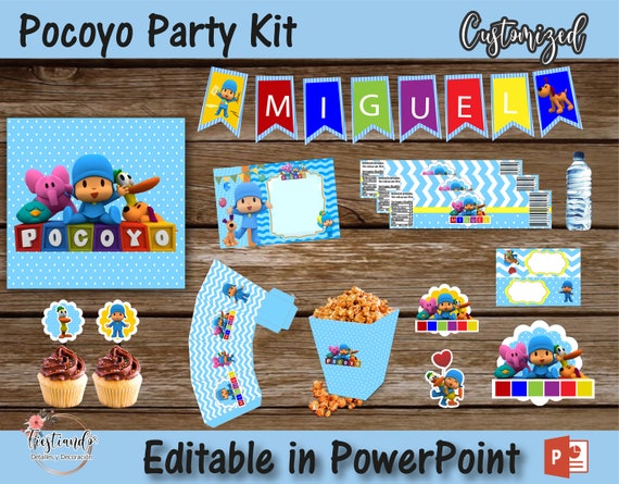 Kit imprimible candy bar Pocoyo para cumpleaños