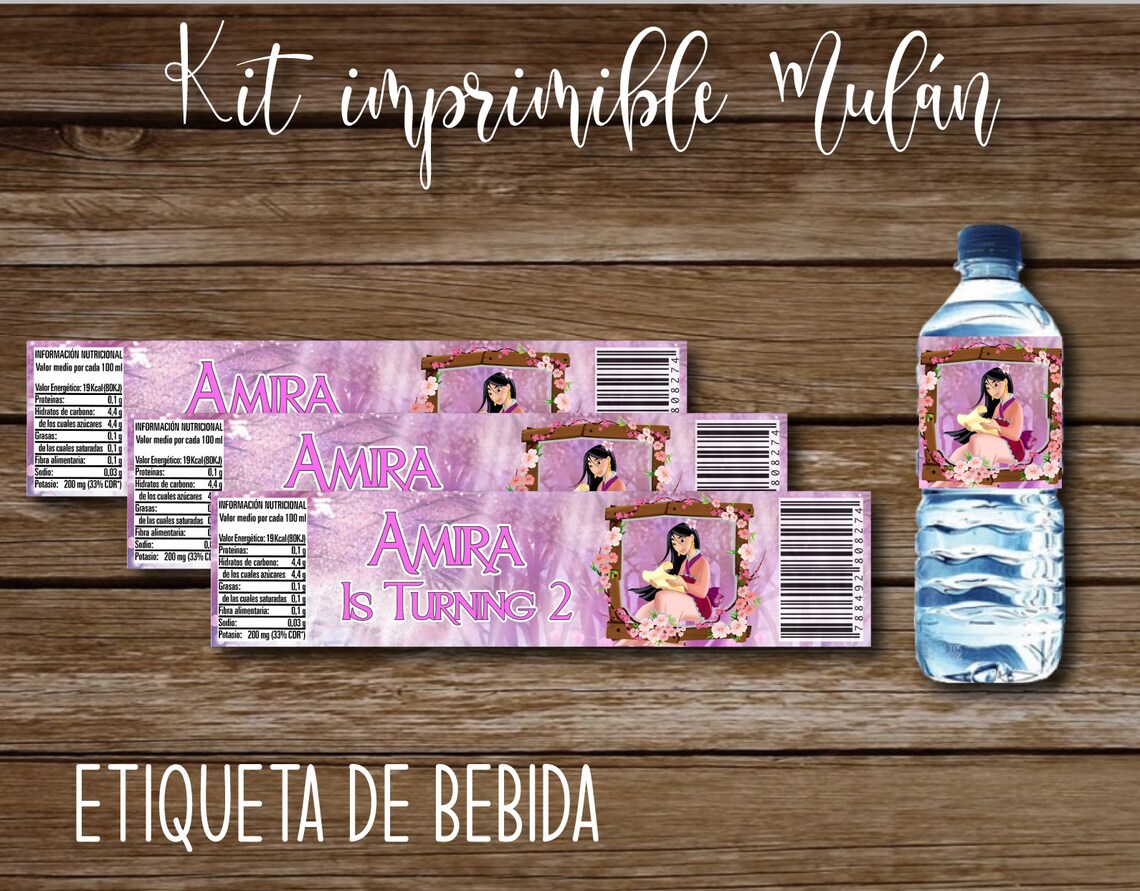 Mulan Party Kit Printable Personalized Mulan Birthday Party - Etsy