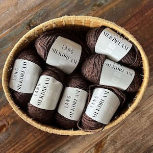 Lang Yarns SilkDream Merino Silk 50g 90m Italy Color 68 Brown New 8 Skeins