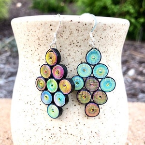 Quilled Paper earrings, paper quilling, handmade jewelry, lightweight earrings, unique earrings