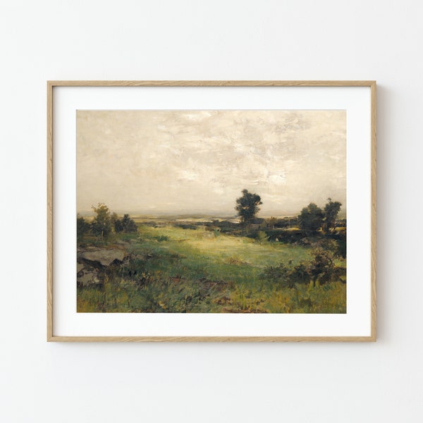 New England Landscape Painting || Vintage Rustic Art Print || Digital Download || PRINTABLE