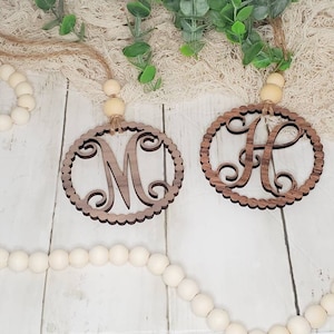 Scalloped Wooden Monogram Car Charm, Monogram Car Charm, Monogram Charm For Car, Car Accessories, Car Decor, Personalized Initial decor,gift