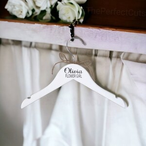 Flower girl hanger, ring bearer hanger, children&#39;s hanger, personalized engraved hanger, bridal party hanger, wedding dress hanger, bride