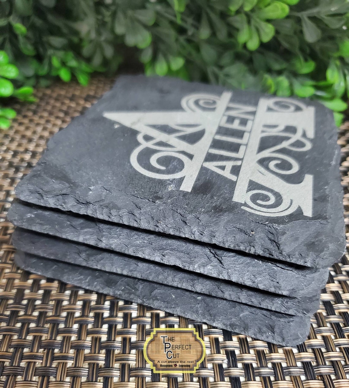 Personalized Slate Coasters Engraved Slate Coasters Etsy