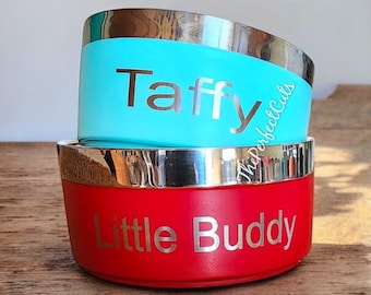 Custom Dog Bowl,Personalized Dog Food Bowl with Name,Dog Food/Water Bowls,Small&Large Bowls for Pet,Stainless Steel Cat Feeder Bowl Pet Gift